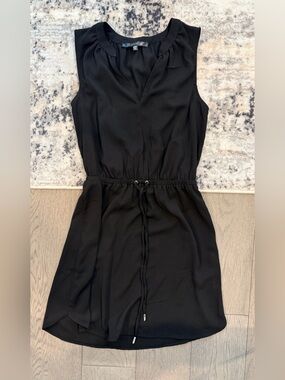 Dynamite Black Sleeveless Drawstring Waist Mini Dress
